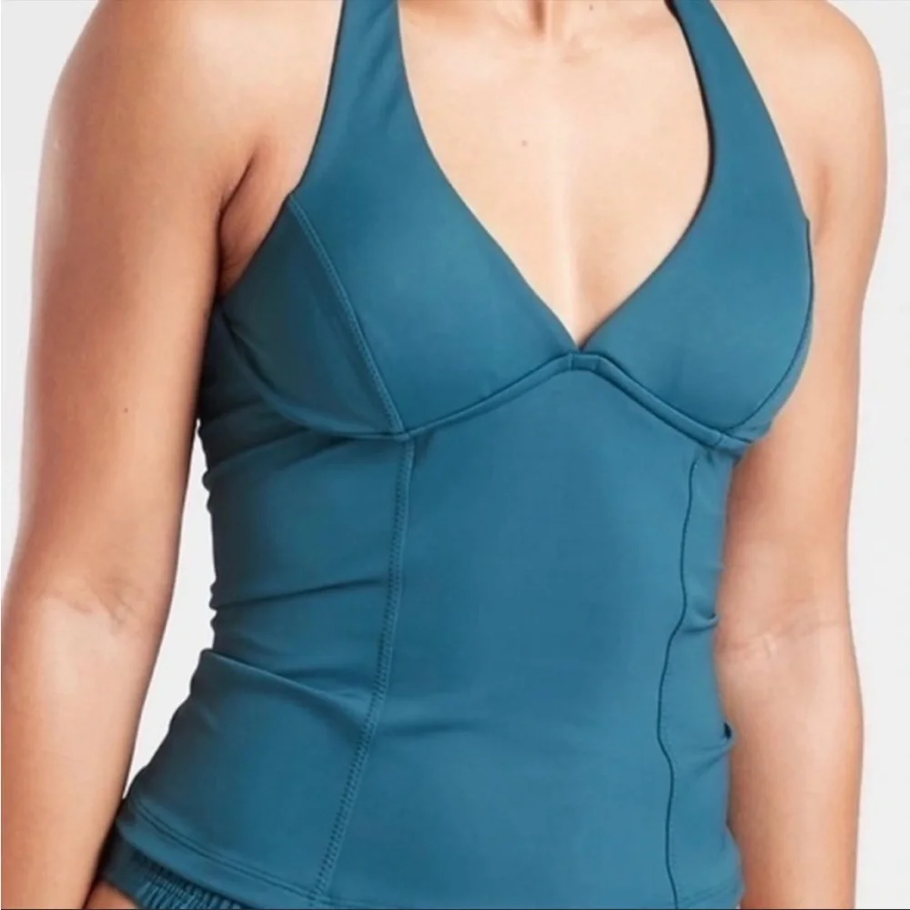 Athleta Sculpted Halter Tankini Oceanic Teal Size 40B/C